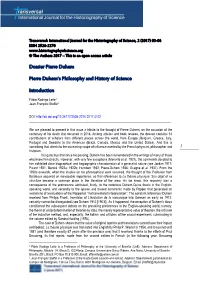 Dossier Pierre Duhem Pierre Duhem's Philosophy and History of Science