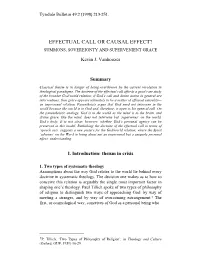 EFFECTUAL CALL OR CAUSAL EFFECT? SUMMONS, SOVEREIGNTY and SUPERVENIENT GRACE Kevin J