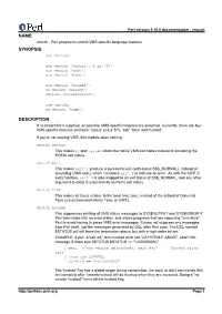 Name Synopsis Description