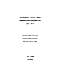 Survey of Invertebrate Fauna in The