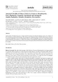 Annotated Checklist of Chinese Cladocera (Crustacea: Branchiopoda)