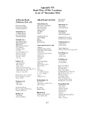Appendix VII Bank Wise Atms' Locations As on 31 December 2010