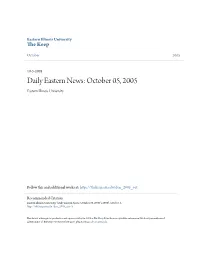 Daily Eastern News: October 05, 2005 Eastern Illinois University