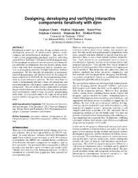 Designing, Developing and Verifying Interactive Components Iteratively with Djnn
