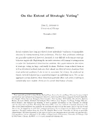 On the Extent of Strategic Voting∗