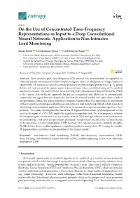 On the Use of Concentrated Time–Frequency Representations As Input to a Deep Convolutional Neural Network: Application to Non Intrusive Load Monitoring