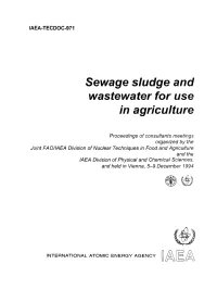 Sewage Sludge and Wastewater for Use in Agriculture