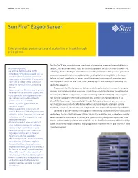 Sun Fire E2900 Server Datasheet