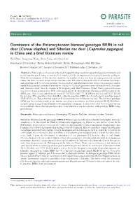 (Cervus Elaphus) and Siberian Roe Deer (Capreolus Pygargus) in China and a Brief Literature Review