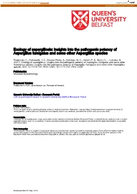 Ecology of Aspergillosis: Insights Into the Pathogenic Potency of Aspergillus Fumigatus and Some Other Aspergillus Species