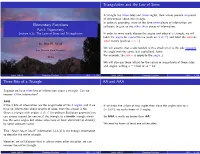 Elementary Functions Triangulation and the Law of Sines Three Bits of A