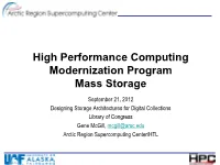 High Performance Computing Modernization Program Mass Storage
