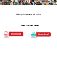 Markup Schema Or Microdata