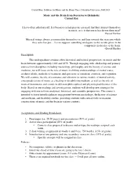 Music and the Brain from Descartes to Helmholtz Carmel Raz I Have Often