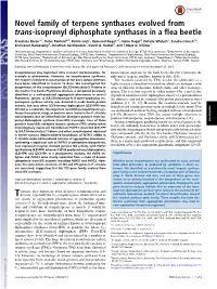 Novel Family of Terpene Synthases Evolved from Trans-Isoprenyl Diphosphate Synthases in a Flea Beetle