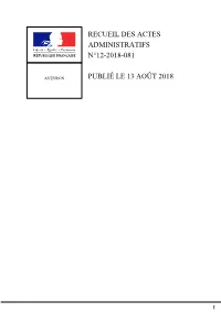 Recueil 12 2018 081 Recueil Des Actes Administratifs