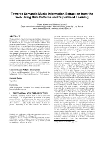 Towards Semantic Music Information Extraction from the Web Using Rule Patterns and Supervised Learning
