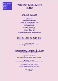 Vegan $12.99 TAKEOUT & DELIVERY MENU