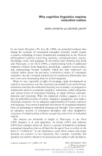 Why Cognitive Linguistics Requires Embodied Realism
