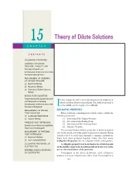 15 Theory of Dilute Solutions CHAPTER