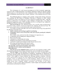 (A) ABSTRACT the Development of a Solid Research Grounding in the Field