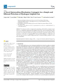 A Novel Quinoxaline-Rhodamine Conjugate for a Simple and Efficient