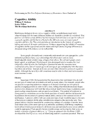 Cognitive Ability William T