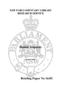 Double Jeopardy Briefing Paper No 16/03