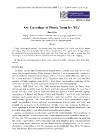 On Etymology of Finnic Term for 'Sky'
