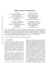 Clifford Algebra with Mathematica