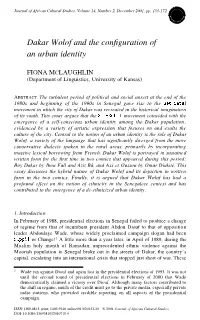 Dakar Wolof and the Configuration of an Urban Identity