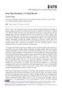 Deep Time Dreaming: a Critical Review