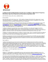 Looksmart to Bring Editorially-Reviewed Results to Infospace's Meta-Search Properties; Distribution Agreement Expanded and Extended to September 2003