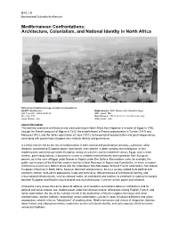Mediterranean Confrontations: Architecture, Colonialism, and National Identity in North Africa