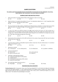 Sample Questions