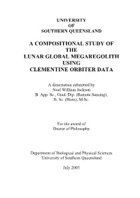 A Compositional Study of the Lunar Global Megaregolith Using Clementine Orbiter Data