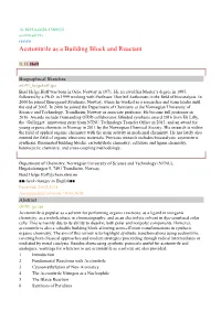 Acetonitrile As a Building Block and Reactant