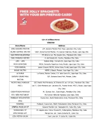 List of Jollibee Stores VISAYAS Store Name Address CEBU GAISANO