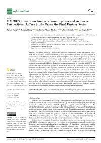 MMORPG Evolution Analysis from Explorer and Achiever Perspectives: a Case Study Using the Final Fantasy Series