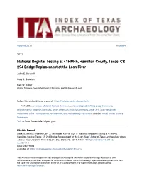 National Register Testing at 41HM46, Hamilton County, Texas: CR 294 Bridge Replacement at the Leon River