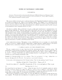 Notes on Tannakian Categories