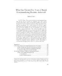 What Has Twenty-Five Years of Racial Gerrymandering Doctrine Achieved?