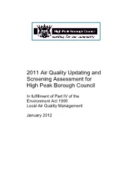 2011 Air Quality Updating and Screening Assessment for High Peak Borough Council