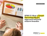 IFRS 17: How a Target Operating Model Approach Will Help Achieve Benefits
