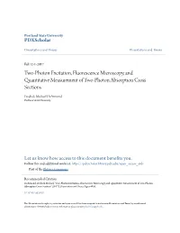 Two-Photon Excitation, Fluorescence Microscopy, and Quantitative Measurement of Two-Photon Absorption Cross Sections