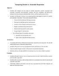 Comparing Aerobic Vs. Anaerobic Respiration