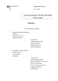 Decision Pursuant to Section 32B GWB Public Version Decision