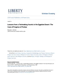 Lessons from a Tentmaking Ascetic in the Egyptian Desert: the Case of Evagrius of Pontus