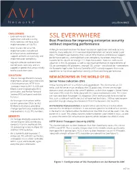 SSL EVERYWHERE Application and Web Security, Many Websites Still Have Weak Best Practices for Improving Enterprise Security Implementations of SSL/TLS