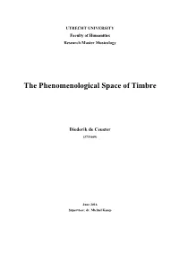 The Phenomenological Space of Timbre Final Version